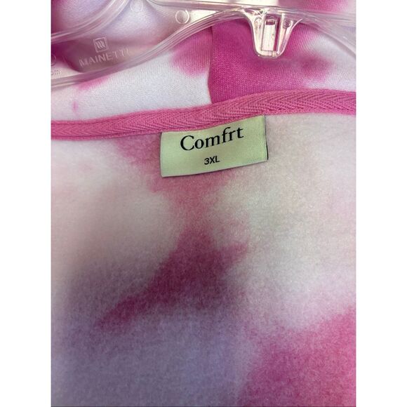 Comfrt NWT Minimalist Zip Up Hoodie in Strawberry Swirl Size 3XL - Picture 8 of 11